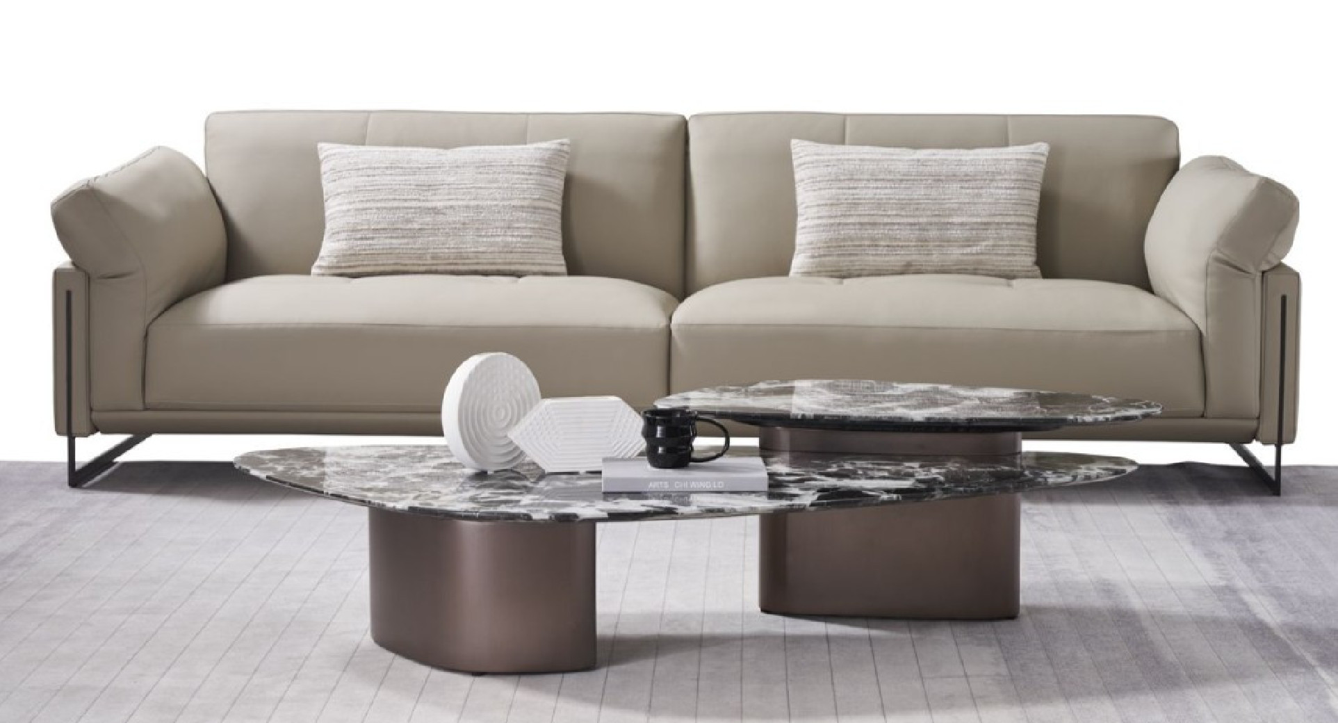 CT-J3132 Faux Marble & Metal Coffee Table Contemporary Style by American Eagle Furniture