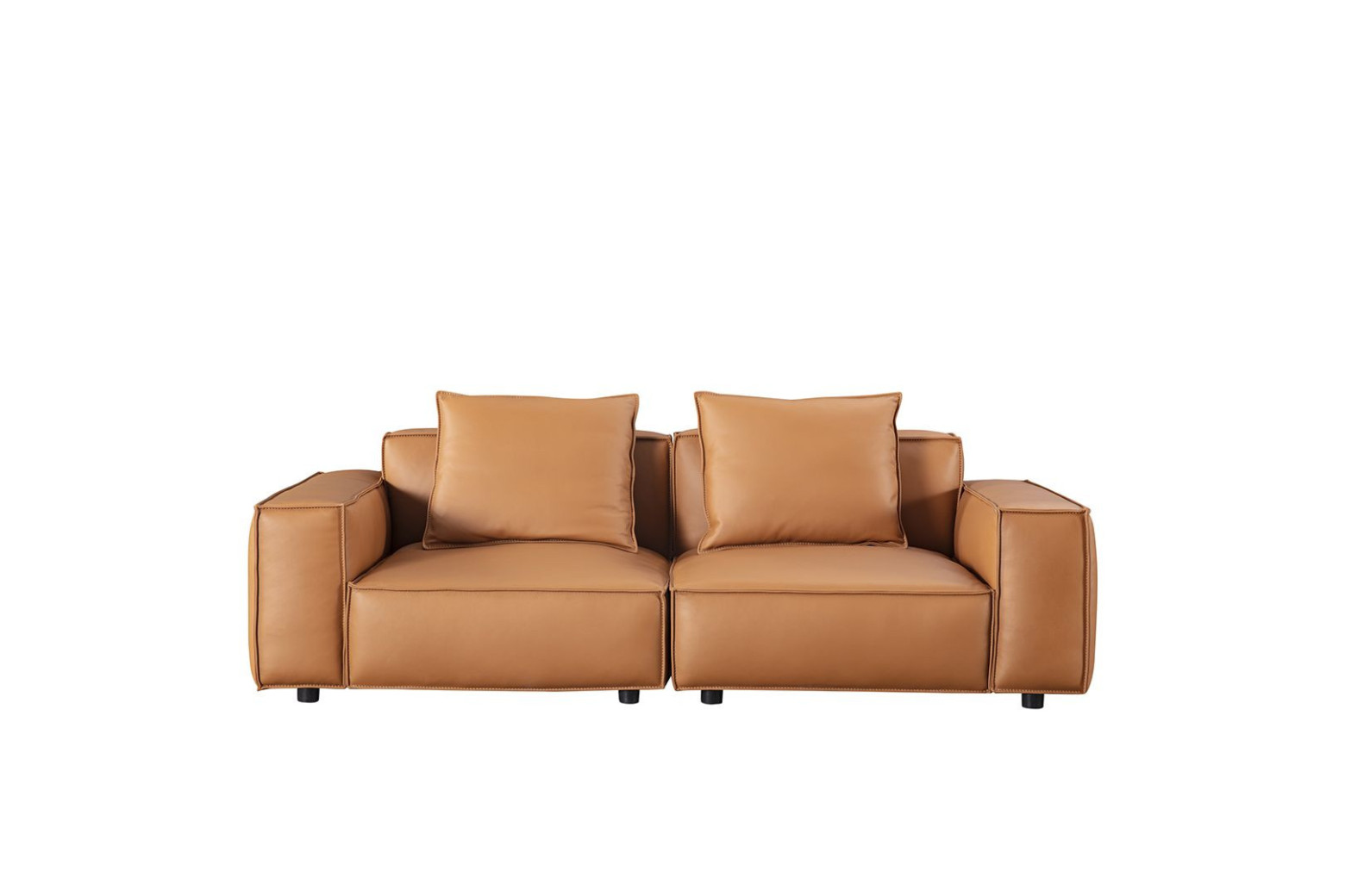 EK8008-Medium Brown Extra long Full Leather Sofa & Loveseat Contemporary Style by American Eagle Furniture