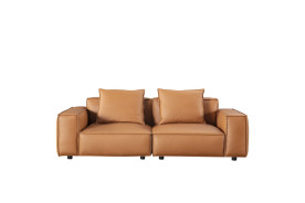 EK8008-Medium Brown Extra long Full Leather Sofa & Loveseat Contemporary Style by American Eagle Furniture