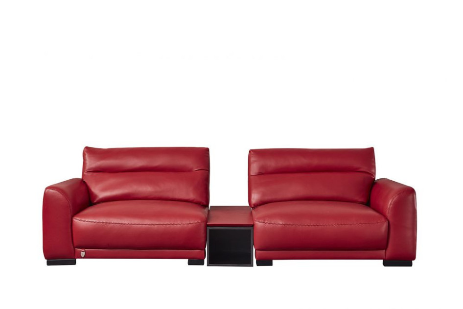 EK8012 Red Full Italian Leather Sofa & Loveseat Contemporary Style by American Eagle