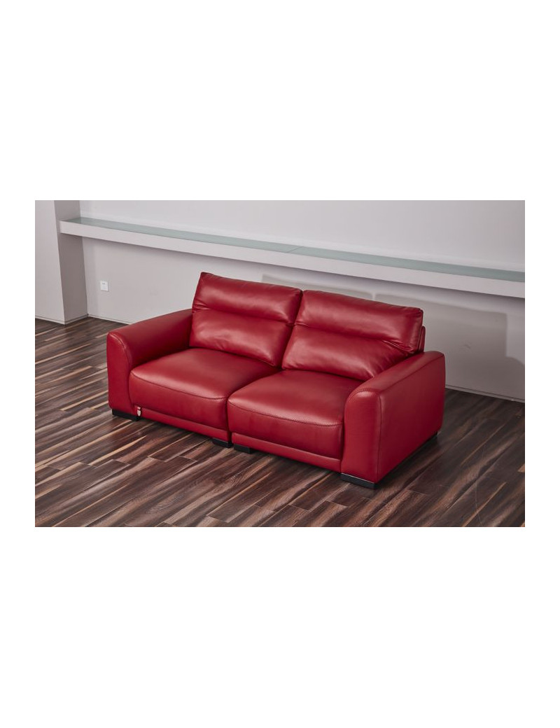 EK8012 Red Full Italian Leather Sofa & Loveseat Contemporary Style by American Eagle