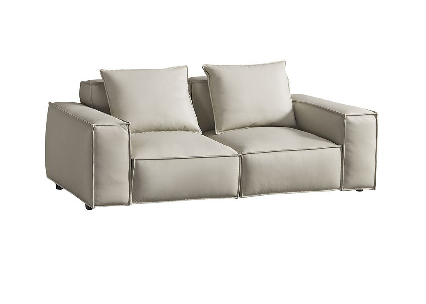 EK8008 Light Gray Full Leather Sofa & Loveseat Contemporary Style by American Eagle