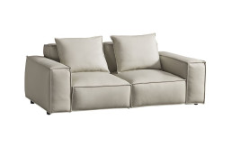EK8008 Light Gray Full Leather Sofa & Loveseat Contemporary Style by American Eagle