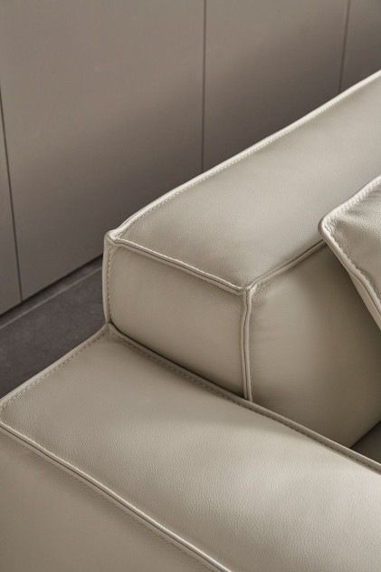EK8008 Light Gray Full Leather Sofa & Loveseat Contemporary Style by American Eagle