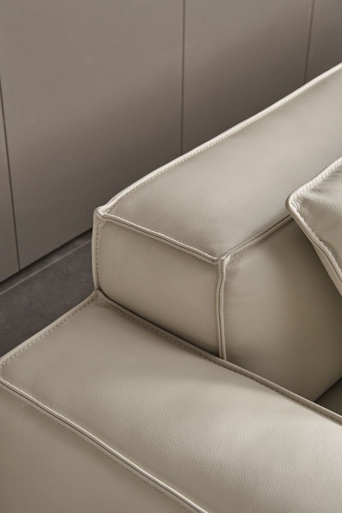 EK8008 Light Gray Full Leather Sofa & Loveseat Contemporary Style by American Eagle