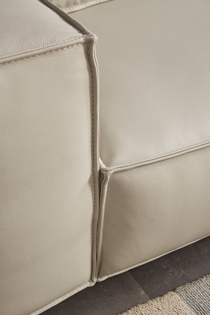 EK8008 Light Gray Full Leather Sofa & Loveseat Contemporary Style by American Eagle