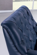EK8003 Navy Blue Italian Leather Sofa & Loveseat Contemporary Style by American Eagle Furniture