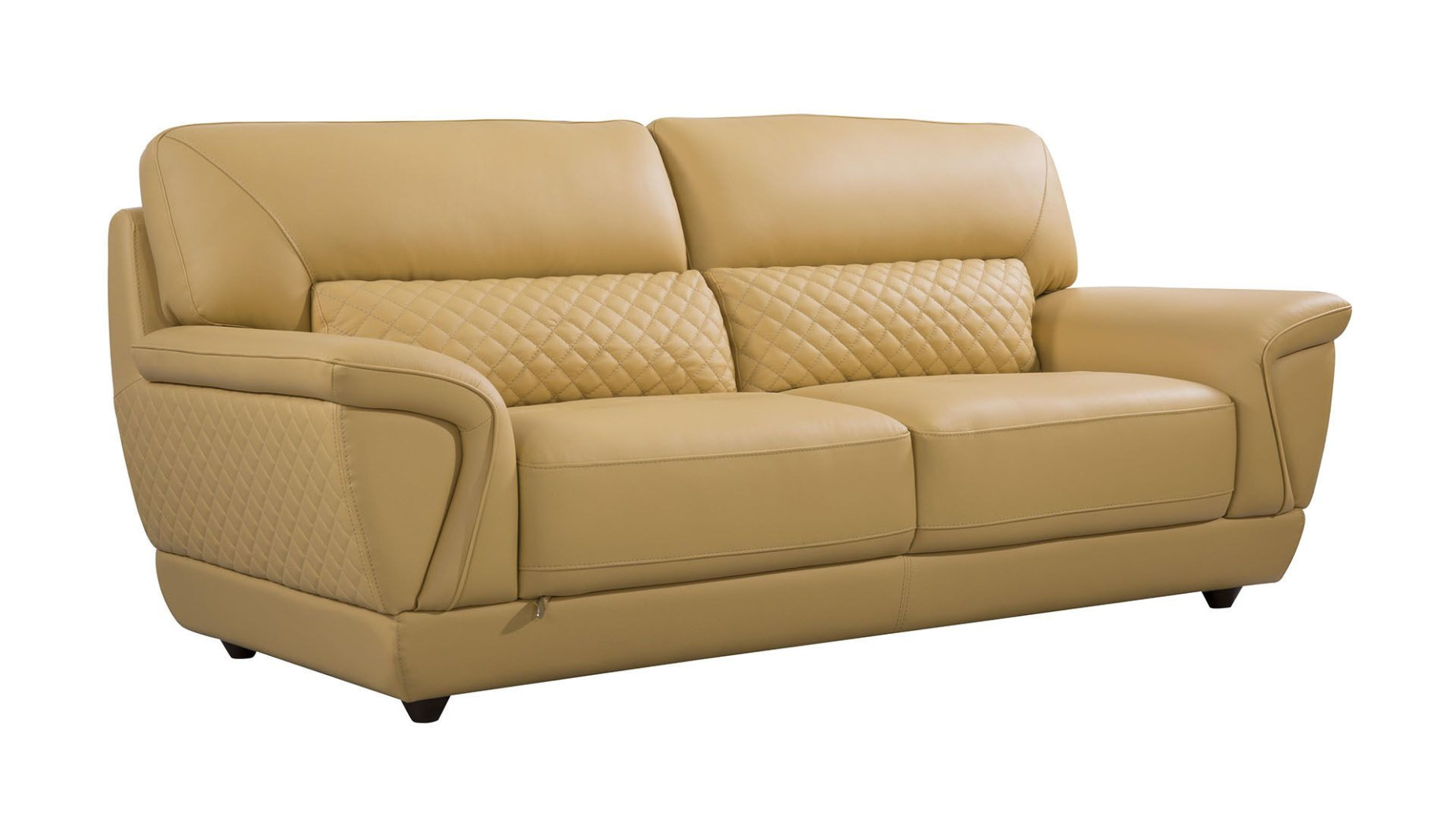 EK099 Yellow Italian Leather Sofa & Loveseat Contemporary Style by American Eagle Furniture