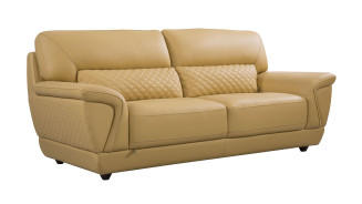 EK099 Yellow Italian Leather Sofa & Loveseat Contemporary Style by American Eagle Furniture