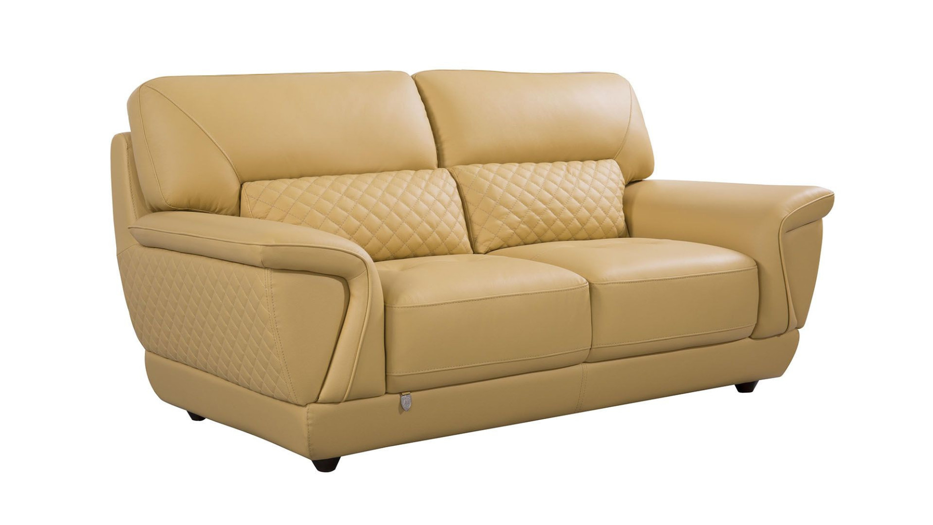 EK099 Yellow Italian Leather Sofa & Loveseat Contemporary Style by American Eagle Furniture