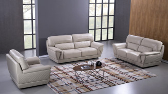 EK099 Light Gray Italian Leather Sofa & Loveseat Contemporary Style by American Eagle Furniture