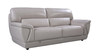 EK099 Light Gray Italian Leather Sofa & Loveseat Contemporary Style by American Eagle Furniture