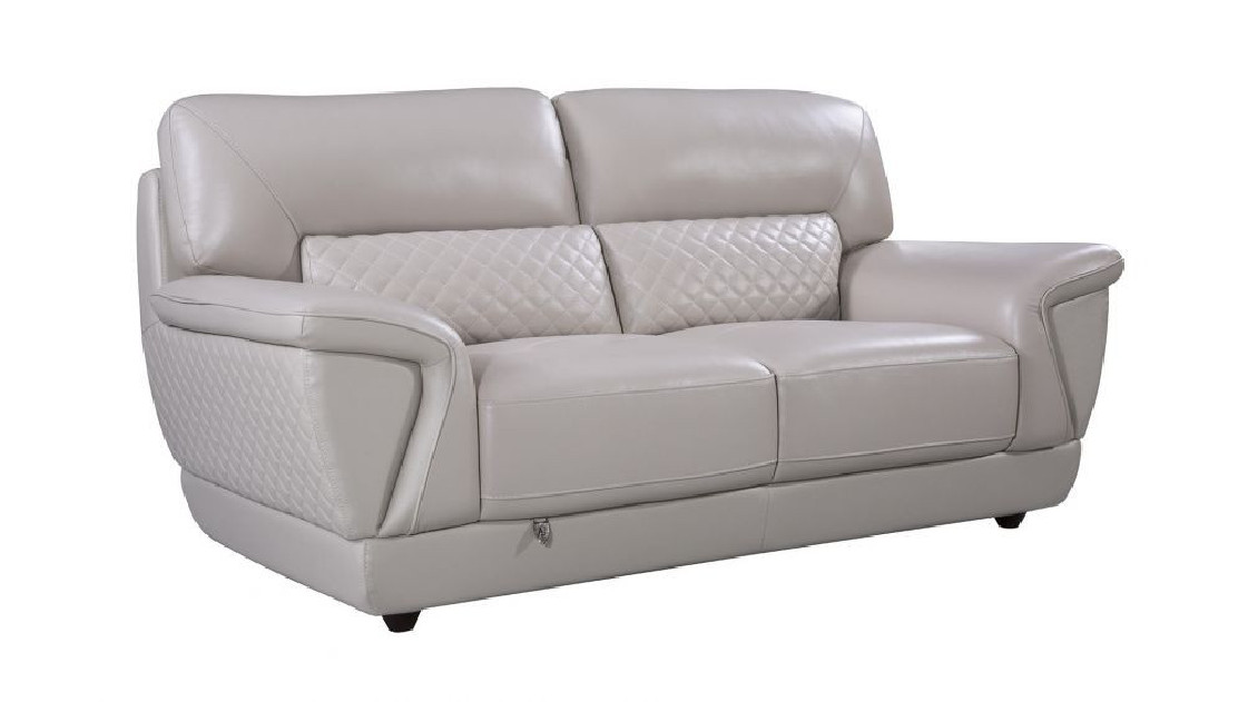 EK099 Light Gray Italian Leather Sofa & Loveseat Contemporary Style by American Eagle Furniture