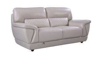 EK099 Light Gray Italian Leather Sofa & Loveseat Contemporary Style by American Eagle Furniture