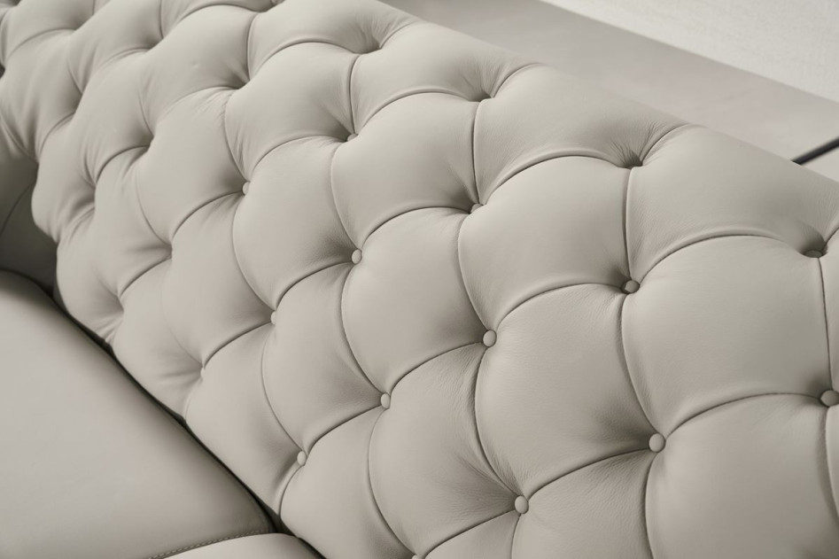 EK093 Light Gray Italian Leather Sofa & Loveseat Contemporary Style by American Eagle Furniture