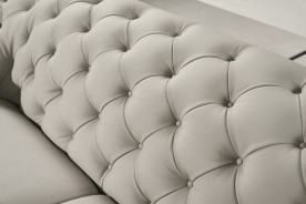 EK093 Light Gray Italian Leather Sofa & Loveseat Contemporary Style by American Eagle Furniture