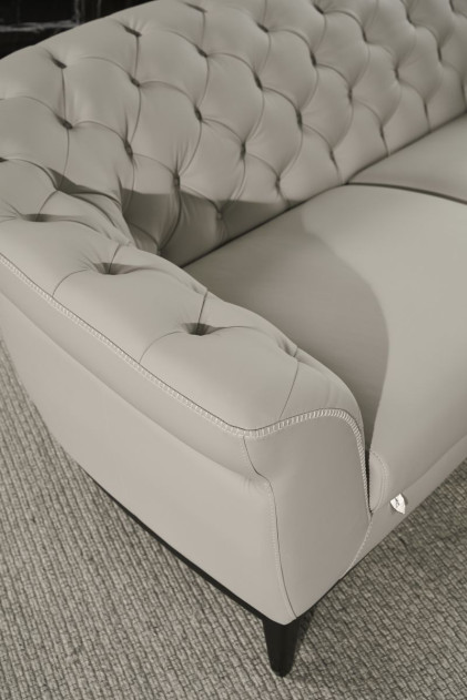 EK093 Light Gray Italian Leather Sofa & Loveseat Contemporary Style by American Eagle Furniture