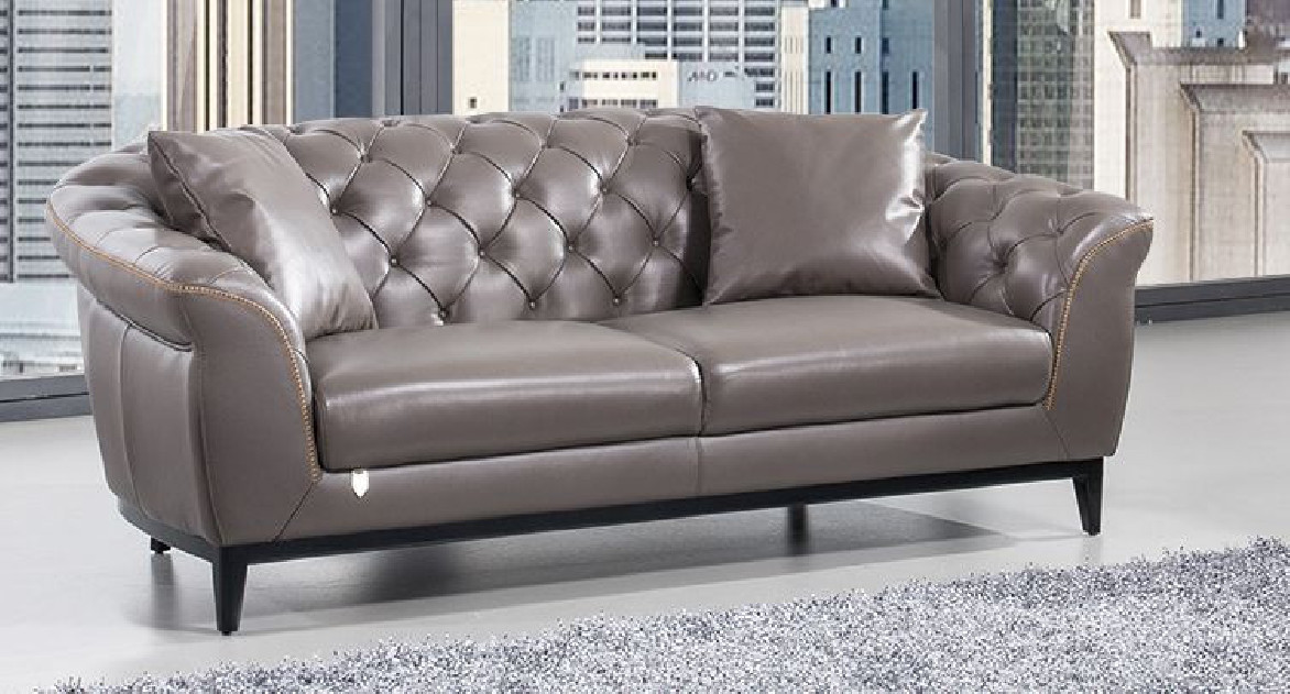 EK093 Taupe Full Italian Aniline Leather Sofa & Loveseat Contemporary Style by American Eagle