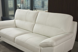 EK080 White Italian Leather Sofa & Loveseat Contemporary Style by American Eagle Furniture