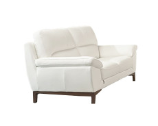 EK080 White Italian Leather Sofa & Loveseat Contemporary Style by American Eagle Furniture