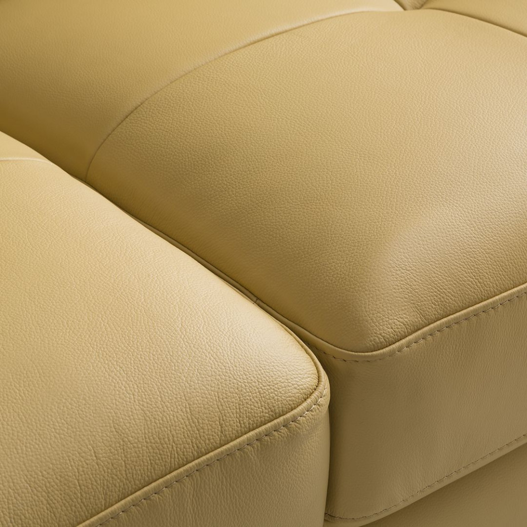 EK078 Yellow Italian Leather Sofa & Loveseat Contemporary Style by American Eagle Furniture