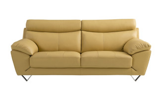 EK078 Yellow Italian Leather Sofa & Loveseat Contemporary Style by American Eagle Furniture