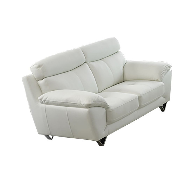 EK078 White Italian Leather Sofa & Loveseat Contemporary Style by American Eagle Furniture
