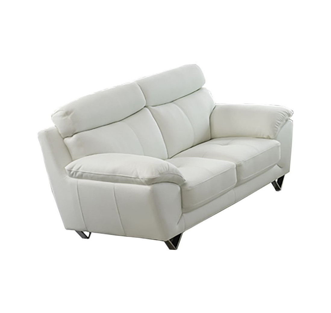 EK078 White Italian Leather Sofa & Loveseat Contemporary Style by American Eagle Furniture