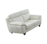 EK078 White Italian Leather Sofa & Loveseat Contemporary Style by American Eagle Furniture
