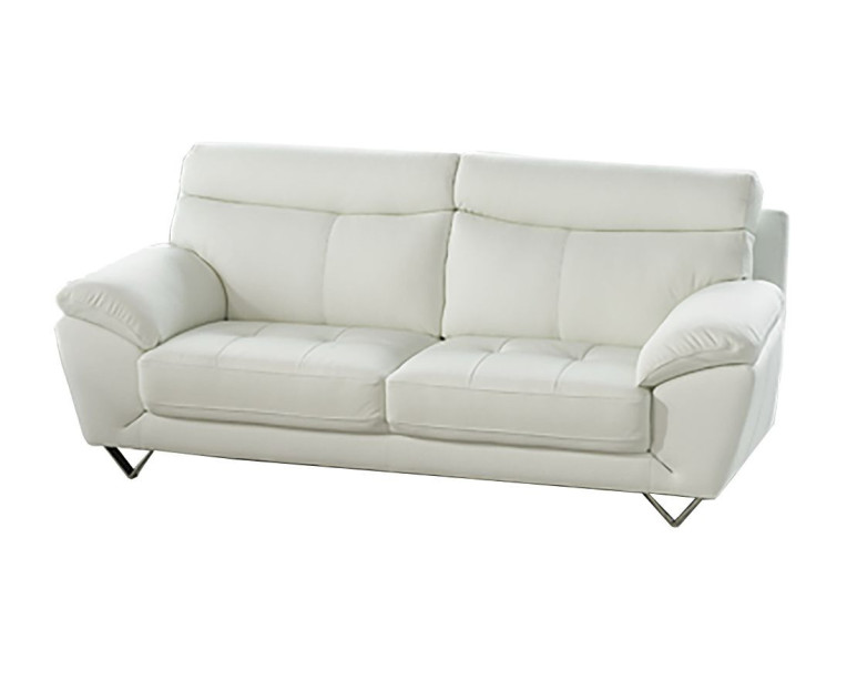 EK078 White Italian Leather Sofa & Loveseat Contemporary Style by American Eagle Furniture