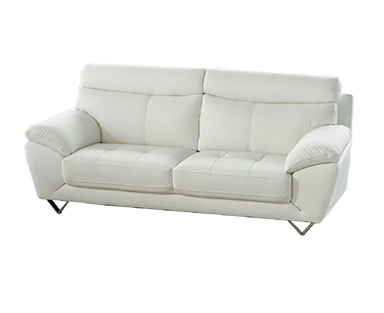 EK078 White Italian Leather Sofa & Loveseat Contemporary Style by American Eagle Furniture