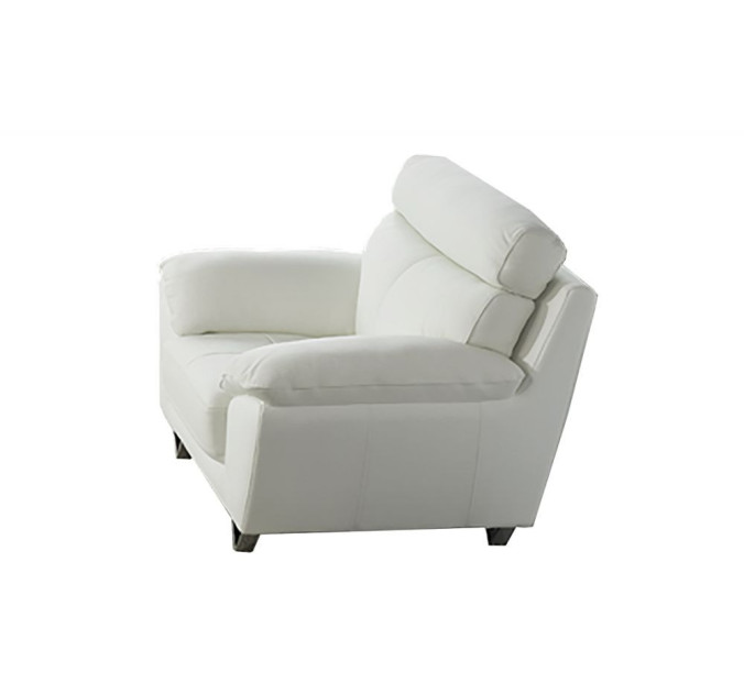 EK078 White Italian Leather Sofa & Loveseat Contemporary Style by American Eagle Furniture