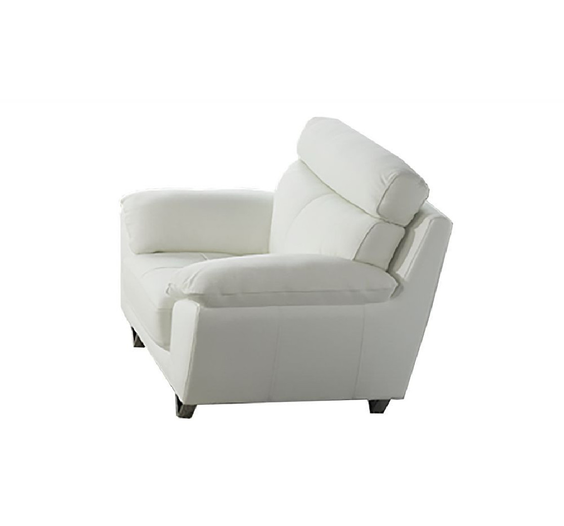 EK078 White Italian Leather Sofa & Loveseat Contemporary Style by American Eagle Furniture