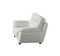 EK078 White Italian Leather Sofa & Loveseat Contemporary Style by American Eagle Furniture