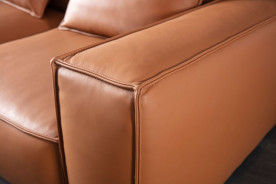 EK8008-Medium Brown Extra long Full Leather Sofa & Loveseat Contemporary Style by American Eagle Furniture