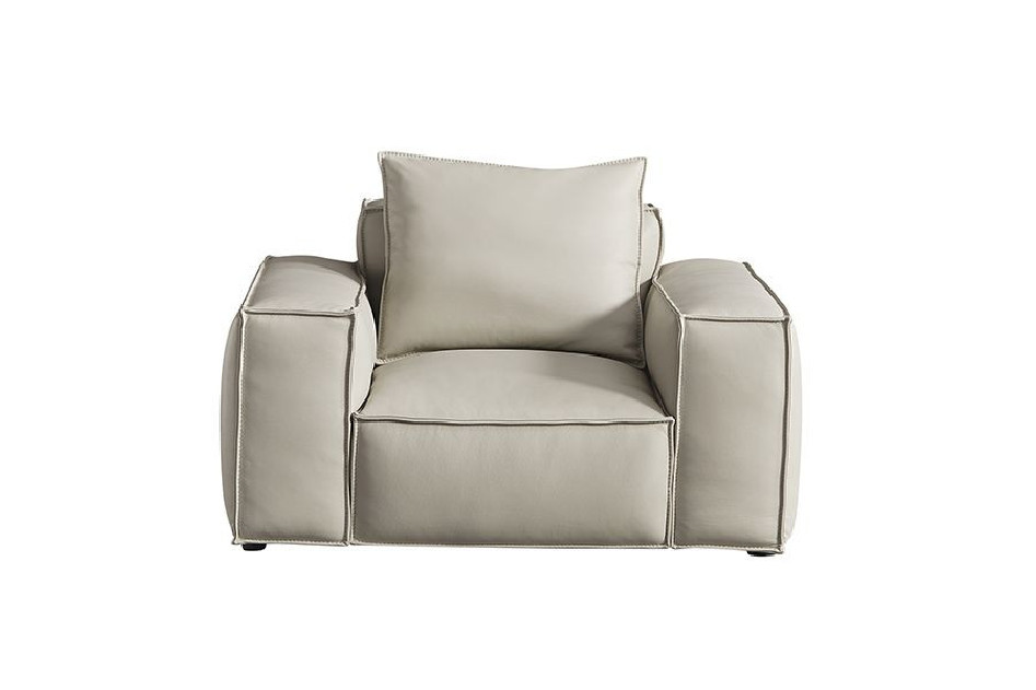 EK8008 Light Gray Full Leather Sofa & Loveseat Contemporary Style by American Eagle