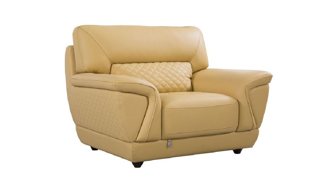 EK099 Yellow Italian Leather Sofa & Loveseat Contemporary Style by American Eagle Furniture