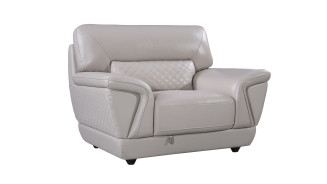 EK099 Light Gray Italian Leather Sofa & Loveseat Contemporary Style by American Eagle Furniture