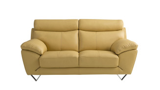 EK078 Yellow Italian Leather Sofa & Loveseat Contemporary Style by American Eagle Furniture