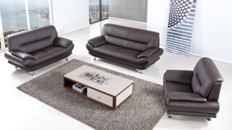 EK-B118 Dark Chocolate Genuine Leather Sofa & Loveseat Contemporary Style by American Eagle