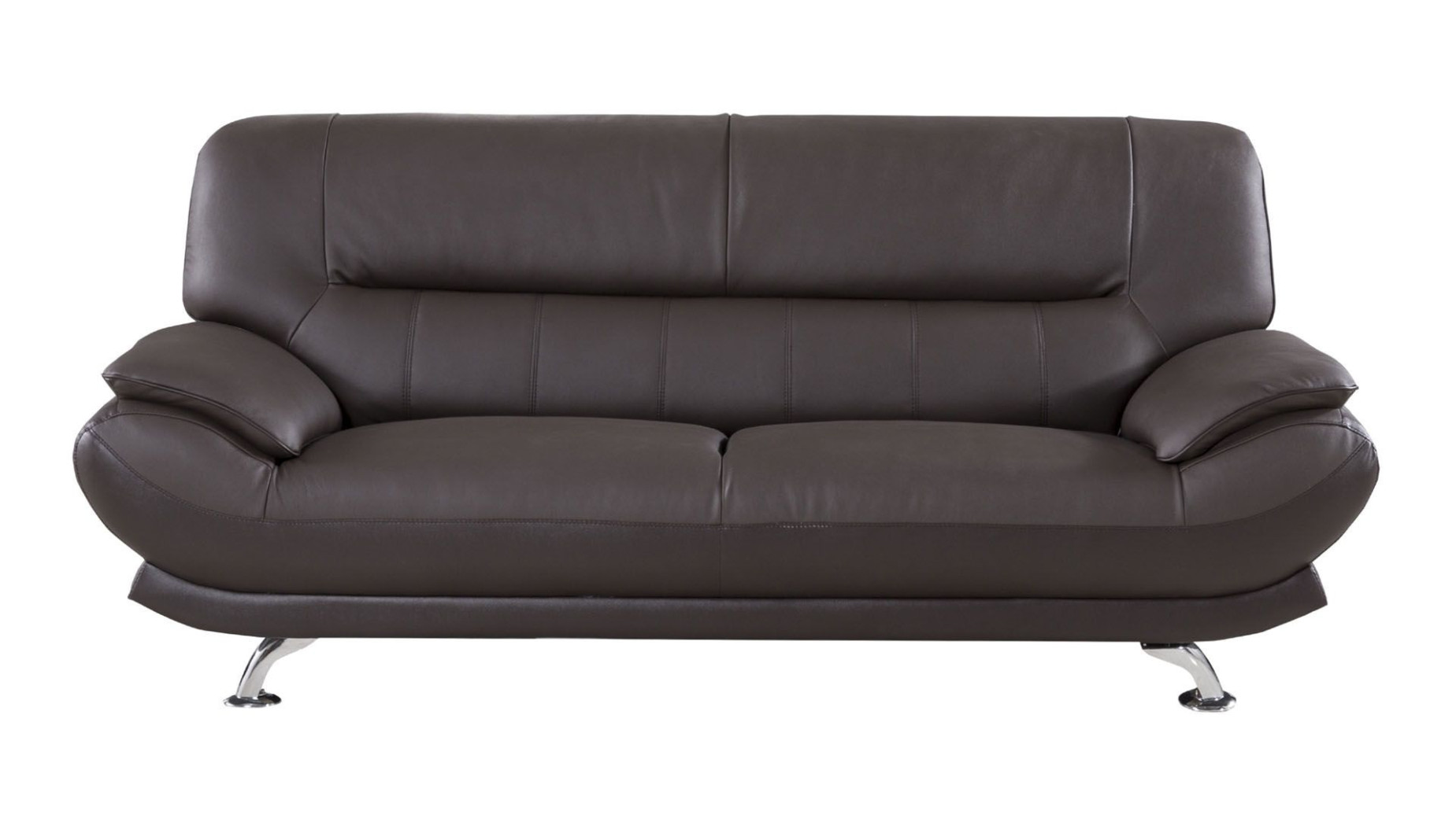 EK-B118 Dark Chocolate Genuine Leather Sofa & Loveseat Contemporary Style by American Eagle