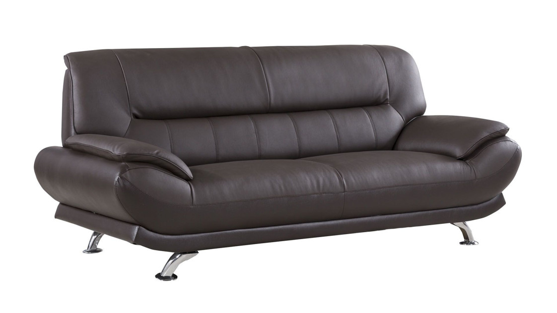 EK-B118 Dark Chocolate Genuine Leather Sofa & Loveseat Contemporary Style by American Eagle