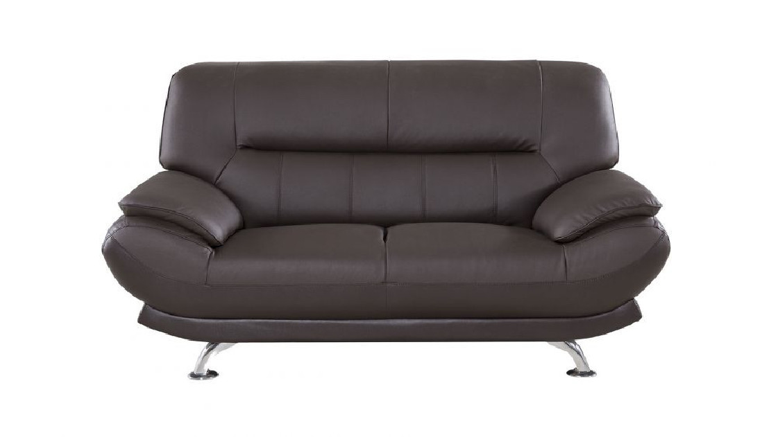 EK-B118 Dark Chocolate Genuine Leather Sofa & Loveseat Contemporary Style by American Eagle
