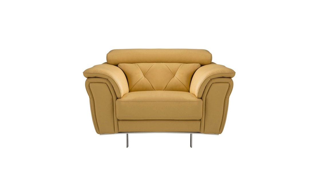 EK068 Yellow Italian Leather Sofa & Loveseat Contemporary Style by American Eagle Furniture