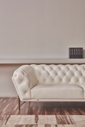 EK8009 White Italian Full Leather Sofa & Loveseat Contemporary Style by American Eagle