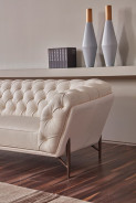 EK8009 White Italian Full Leather Sofa & Loveseat Contemporary Style by American Eagle
