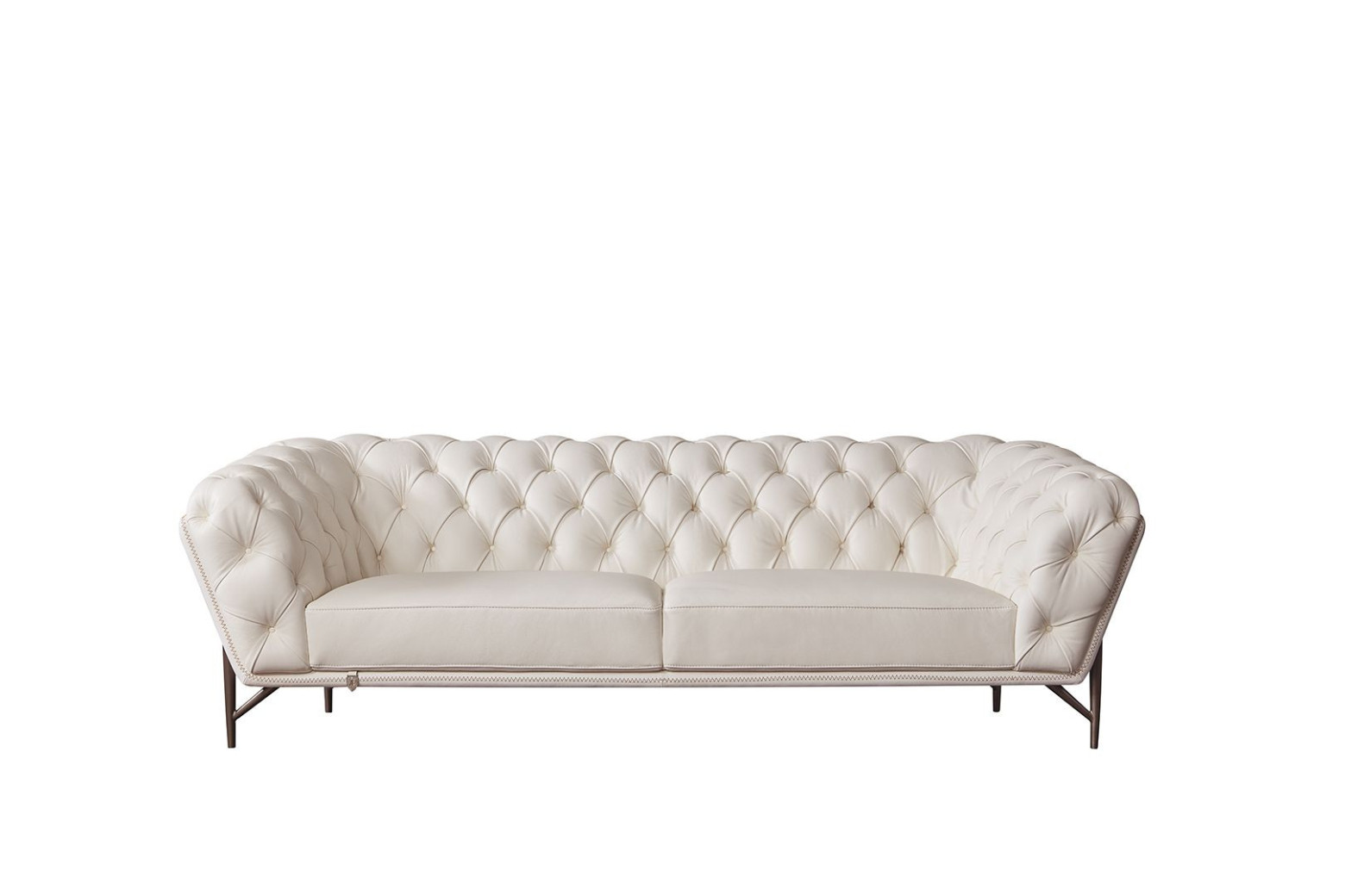 EK8009 White Italian Full Leather Sofa & Loveseat Contemporary Style by American Eagle