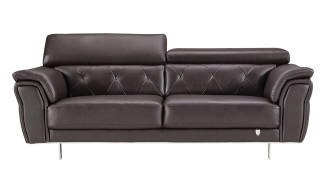 EK068 Dark Chocolate Italian Leather Sofa & Loveseat Contemporary Style by American Eagle