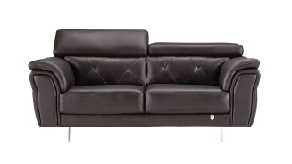 EK068 Dark Chocolate Italian Leather Sofa & Loveseat Contemporary Style by American Eagle