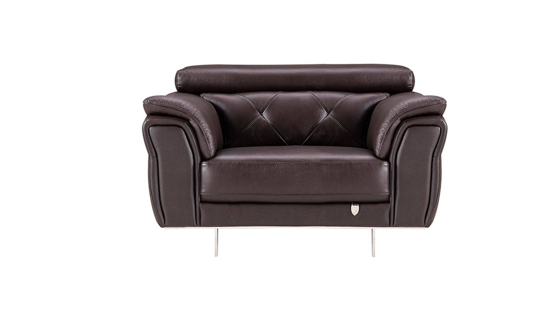 EK068 Dark Chocolate Italian Leather Sofa & Loveseat Contemporary Style by American Eagle